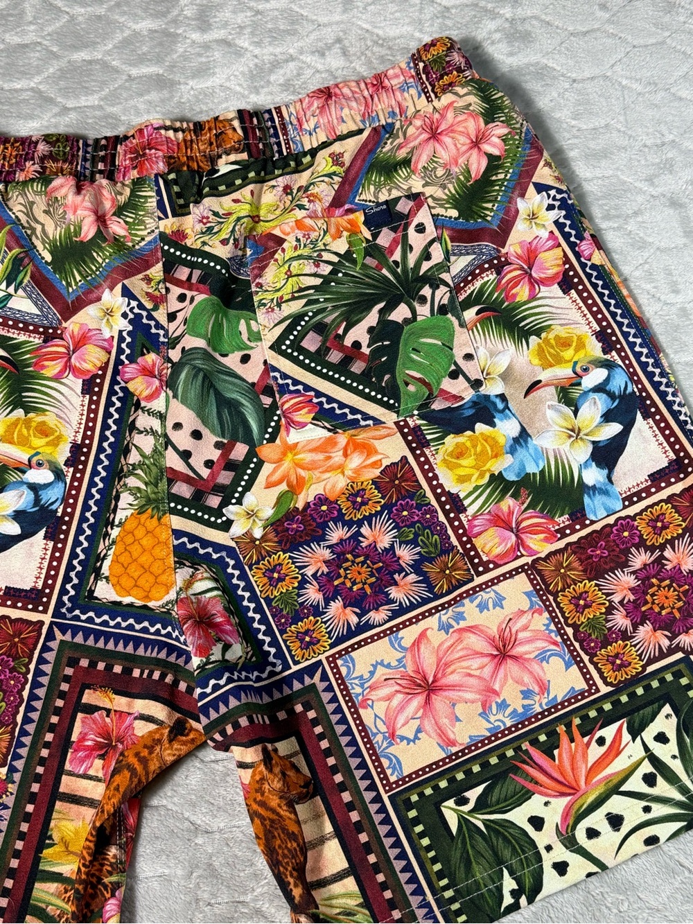 Shore Tropical Toucan Floral Beach Board Shorts Women’s XXL USA - Picture 5 of 8
